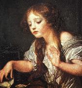 Jean Baptiste Greuze Young Girl Weeping for her Dead Bird oil painting on canvas